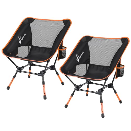 Sportneer Tragbarer Stuhl, verstellbare Höhe, Klappstühle für draußen, kompakter Campingstuhl für Erwachsene, Camping, Rucksackreisen, Wandern, Picknick, Rasen, Sport, Outdoor-Reisen