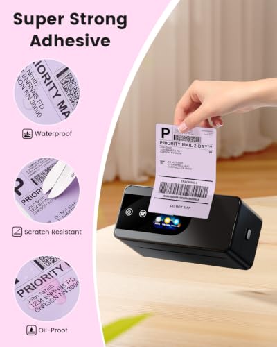Image of Phomemo 4x6 Purple Thermal Label, Shipping Labels Pack of 250 4x6 Roll Labels, Compatible with Phomemo, Zebra, Rollo, Jadens and Other Thermal Printers