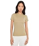 Lacoste Women's Slim Fit Ribbed Cotton T-Shirt, Viennese, 34