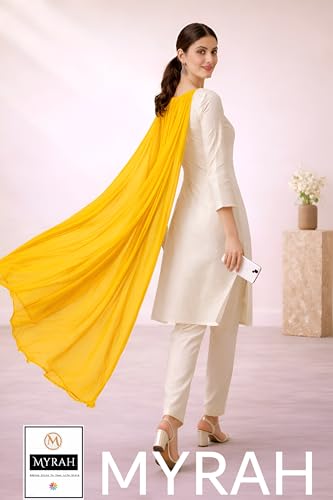 Image of MYRAH Chiffon Solid Casual Daily Use Dupatta For Women's & Girls Length - 2.50 Meter
