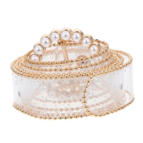 Pearl Design Adjustable Waist Belt for Women Elegant Rhinestone Decorative Dress Belt for Formal and Casual Occasions Accessory to Enhance Any Outfit