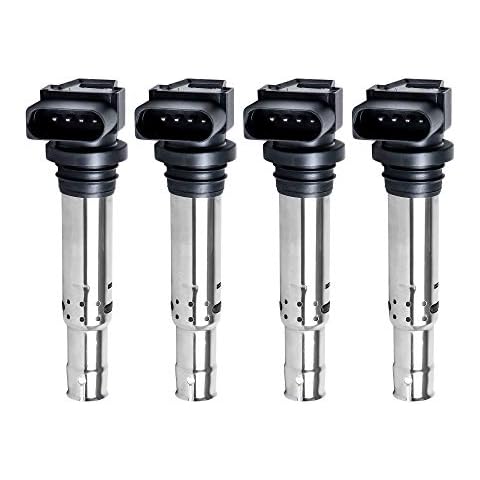 Afranti Ignition Coils Pack Replacement for Seat Cordoba Ibiza Leon Toledo 1.2L 1.4L 1.6L, Audi A1 A2 A3 1.4T, V-W Polo Bora Scirocco, 036905715 036905715G 036905100A 036905100B Cover