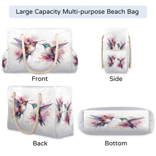 Tote Beach Bags for Women with Zipper Waterproof Sandproof Swim Pool Grocery Gym Travel Bag4