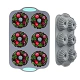 6 Cavity Ice Mold, Christmas Wreath Ice Tray Silicone Molds, Reusable Pumpkin Ices Mold Freezer Tray, Holiday Flexible Craft Supplies for Chocolate Cake Dessert Food Baking Cocktail, Cyclone mold