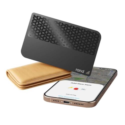 Bluetooth tracker card beside smartphone displaying app interface for item tracking, emphasizing smart home gadget integration and convenience.