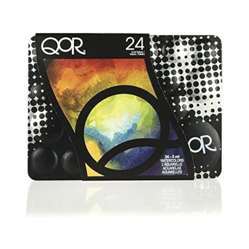 QoR 24 Color Set by GOLDEN, 24 x 5 ml tubes, Professional Watercolor Paint Set