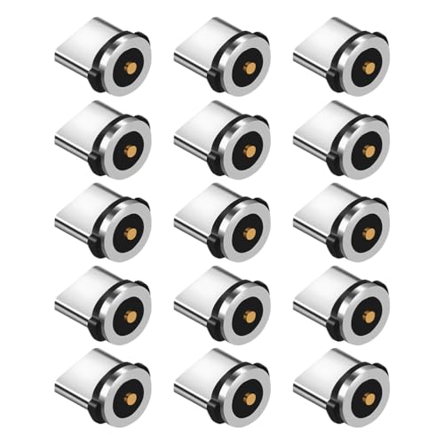 Image of UKCOCO 30 pcs Charging Cable Magnetic Head Magnetic Phone Cable Adapter Charging Tip Phone USB Adapter Type c Connector Head Laptop Aluminum to Rotate