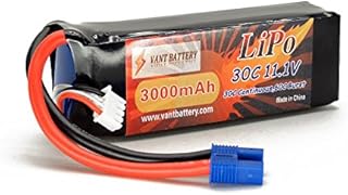 11.1V 3000mAh 3S Cell 30C-60C LiPo Battery Pack w/ EC3 (EC-3) Connector Plug (Airplane Helicopter Quadcopter Multirotor Drone UAV FPV 3S3000-30-EC3 EFLB30003S30)