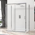 Grand 1200 x 800mm Single Sliding Rectangular 3-Sided Shower Enclosure 6mm Glass Reversible Cubicle Door