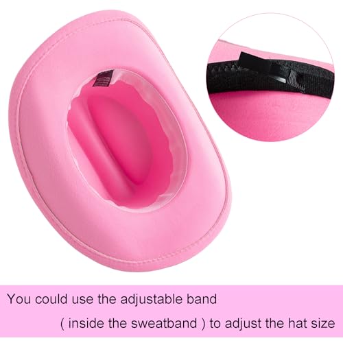 JOYEBUY Kids Western Cowboy Hat Felt Cowgirl Fedora Hat with Buckle Belt for Boys Girls4