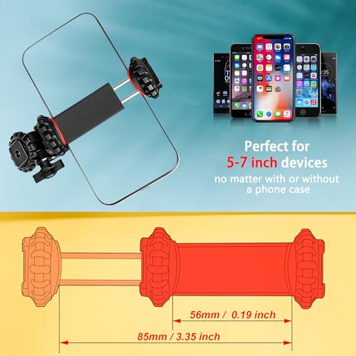 Zeadio Smartphone statief mount adapter, mobiele telefoon statief houder klem met drievoudige koude schoen mount voor alle iPhone en Android Smartphones Licht microfoon etc - Afbeelding 4
