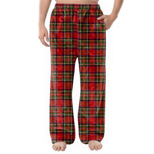 WENKOMG1 Men's Cotton Knit Pajama Pant - Funny 3D Graphic Lounge Pajama Pants with Pockets Mens Pajamas Elastic Bottom Man Fashion Clothing Pijamas Navidad Adultos (XXL - Gold)