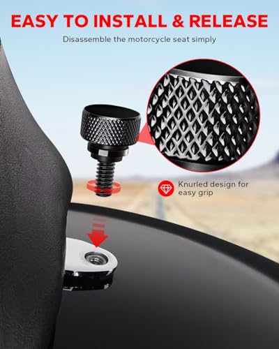 Amazicha Black Stainless Steel Rear Seat Bolt Mount Screw for Harley Davidson 1996-2018 Stainless Black seat Bolt