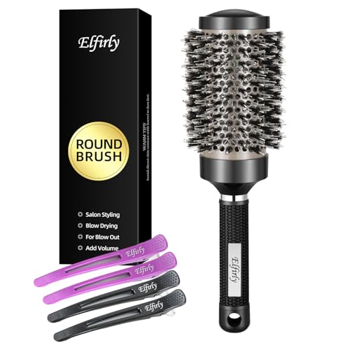 Elfirly Rundbürste zum Föhnen - große Styling Rundbürste mit Wildschweinborsten