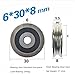 Versatile 4pcs 6 * 30 * 8mm V Groove Groove All Steel Wire Pulley Z6 Guide Track Embedded Bearing Pulley TU TV0630 Sliding Roller