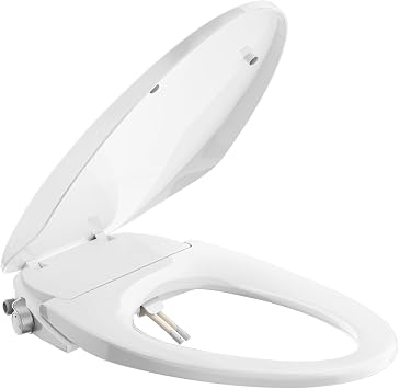 SR SUN RISE Non-Electric Bidet Toilet Seat with Dual Nozzles for Feminine & Rear Wash, Adjustable Pressure, Ambient Water Temperature, Self-Cleaning Nozzles, Easy Installation for Elongated Toilets