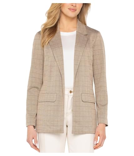 Liverpool Los Angeles Women's Boyfriend Blazer, Khaki Grid Check, Medium