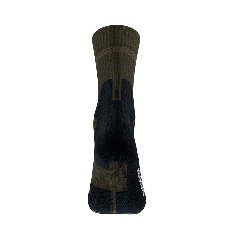 Bauerfeind Calzini da trekking Outdoor Performance Mid Cut Socks, per attività all'aria aperta, come trekking, hiking, 1 paio di calzini sportivi in lana (merino), verde muschio, 42-45