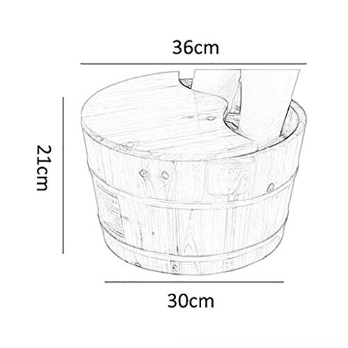 Cubeta de masaje para pies artesanal de madera sólida miniatura 2