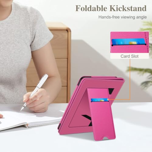 Image of Fintie Case for 7 inch /6.8 inch Kindle Paperwhite(12th /11th Generation-2024 /2021) and Kindle Colorsoft Signature Edition -Slim Foldable Stand Cover Auto Wake /Sleep for Paperwhite 2024, Magenta