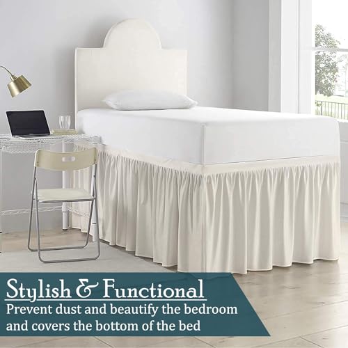SKY BEDDINGS Dorm Bed Skirt, Twin XL - 32" Drop, Ivory by SKY BEDDINGS - Used condition - Image 3