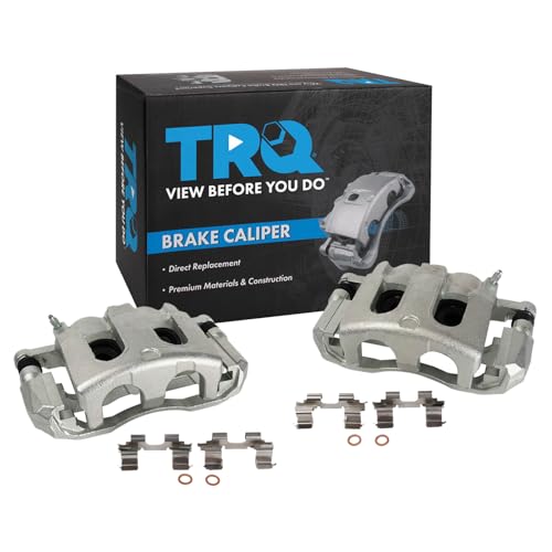 Image of TRQ Front Brake Caliper Set Zinc Coated Brackets Compatible with 2006-2010 Ford Explorer 2007-2010 Explorer Sport Trac 2006-2010 Mercury Mountaineer