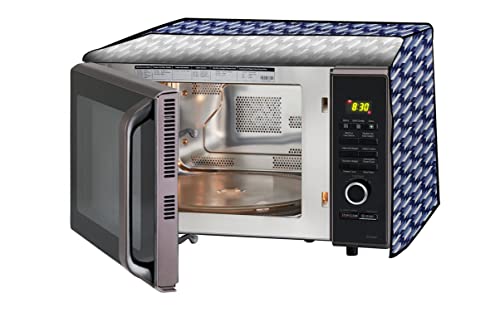 Image of Stylista PVC Microwave Oven Cover for LG 20 L Solo MS2043DB, Symmetric Pattern Blue