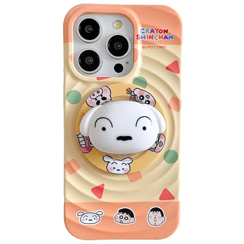 iPhone 16pro 用 ケース クレヨンしんちゃん アニメスタンド付き 楽しい 耐衝撃 落下防止 多目的