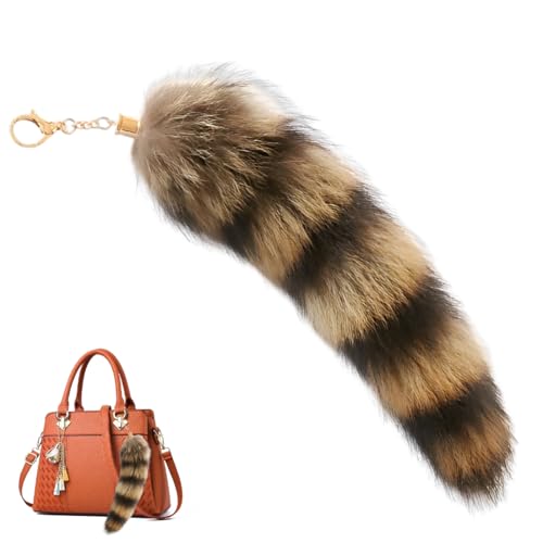 IKOPFLN Fuchsschwanz anhänger,Schlüsselring Tasche Zusätze Auto...