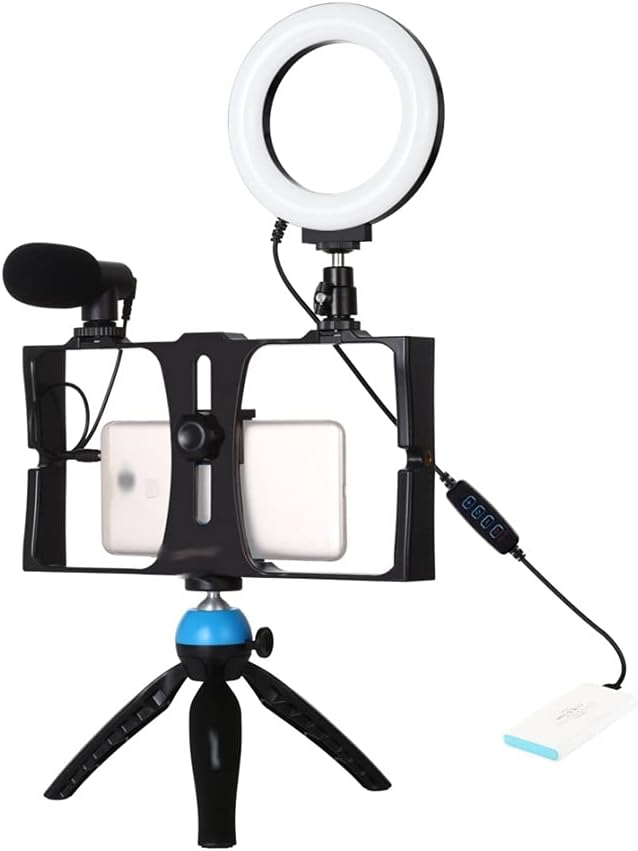 Live Broadcast Smartphone Video Rig 4.7 Inch LED Video Light & Tripod Handle Stanbilizer(E)