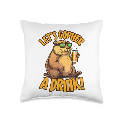 Minnesota Gopher Uff-Da I Sure Could Gopher A Beer Gifts Throw Pillow
