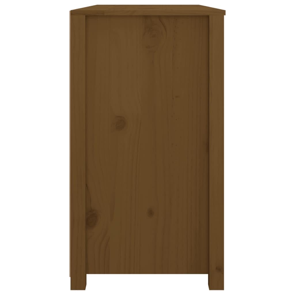 Genérico Armario lateral 100 cm Madera pino macizo, Marrón Miel | Cajones espaciosos, parte superior resistente, fijación de pared incluida, manual de montaje incluido