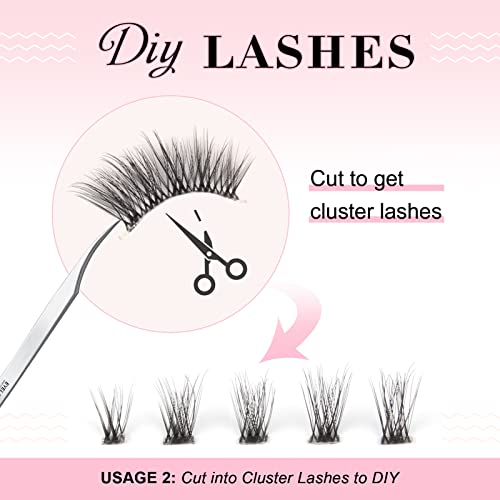 Glowingwin False Lashes Half Lashes Wispy Cat Eye Lashes with Clear Band Natural Transparent False Eyelashes 10 works Handmade Corner Lashes 3/4 Strip Lashes Mink Fluffy Fake Lashes - Image 4