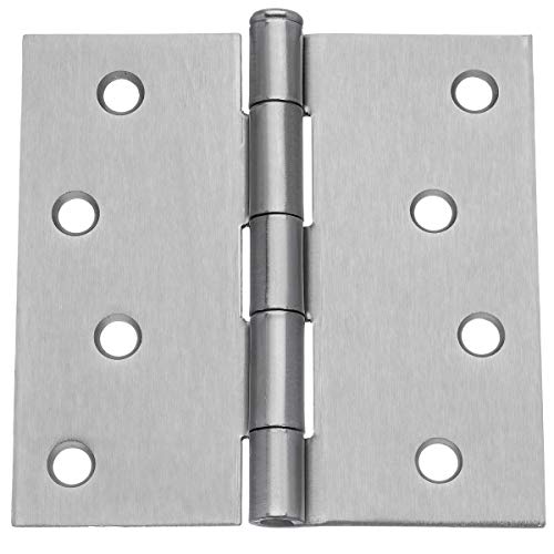 Dynasty Hardware 4" Door Hinges Square Corner, Satin Nickel, 2 - Pack #1