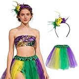 Tourima Karneval Kostüm Set Dreifarbig – Fasching Haarreif ca. 20×14 cm & Tüllrock 30 cm, Carnival Partydeko, Zirkus Deko, Faschingsdekoration, Karnevalsdekoration, Party Decoration