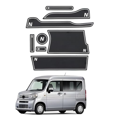 FOR 新型 N-VAN JJ1 JJ2 2018-2024 2025カスタムパーツドアスロット センターコンソール溝マット コースター 滑り止めマット PVC素材 車種専用設計 傷防止 耐摩耗性 保護内装トリム 取り付け簡単 n van アクセサリー (