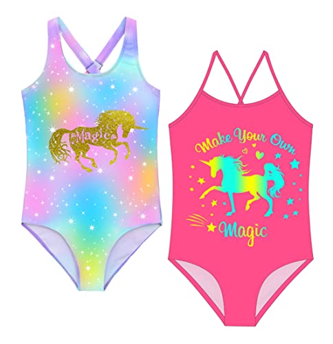 Girls One Piece Bathing Suit Mermaid Printed Beach Swimwear