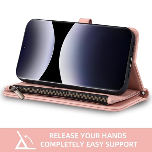 Étui de protection Redmi Note 14 Pro anti rayure rose avec support - 4