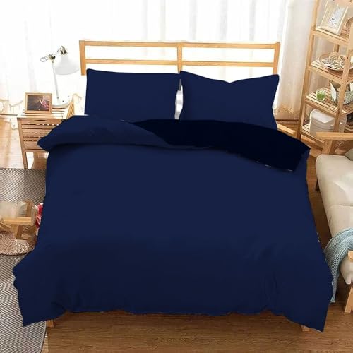 Housse de couette 200x200cm parure de lit 3 pièces microfibre douce - 6