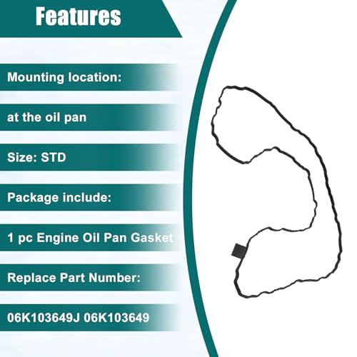 Image of Engine Oil Pan Gasket EA888 MK3 1.8T 2.0T Compatible With AUDI A1 A3 Q2 Q3 TT VW Polo Tiguan Passat Seat Skoda 06K103649J 06K103649