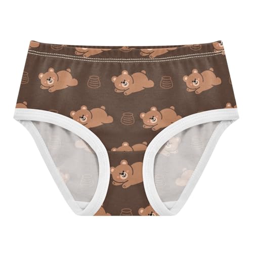 Girls' Underwear Cute Bear Brown Toddle Brief Panties 2301432