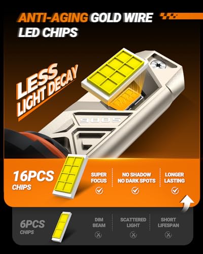 Image of SEALIGHT S6Pro 9005 /HB3 9006 /HB4 Light Bulbs Combo, 192,000LM Super Brighter, 6500K Pure White 9005 9006 Fog Bulbs, with Cooling Fan 70K+ Hours Lifespan, Automotive Headlight Brackets, 4PCS