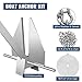 Boat Anchor Kit 13 lb Fluke Style Anchor, Hot Dipped Galvanized Steel Fluke Anchor, Marine Anchor with Anchor, Shackles, Chain, Rope for Boat Mooring on The Beach, Boats from 20'-32'