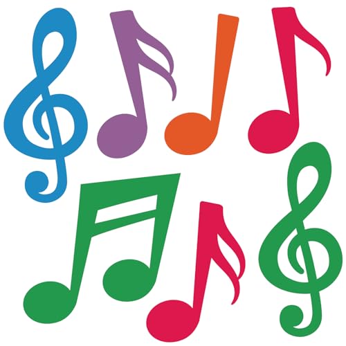 Clabby 40 Recortes de Notas Musicales Silueta de Notas Musicales Decoración Fiesta 2024 Cumpleaños Concierto de Música Fiesta Tema de los 50 Tablero de Anuncios Vuelta al Colegio