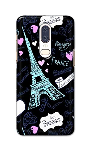 Image of PRINTFIDAA Lovers Famous Place Eiffel Tower in Paris Printed Designer Hard Back Case Cover for OnePlus 6 -(RP) MVN1003