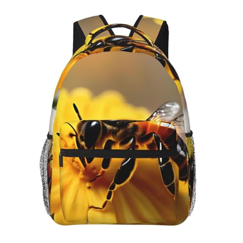 Mochila de senderismo EdWal con estampado de abejas y flores bolsa de viaje impermeable para laptop