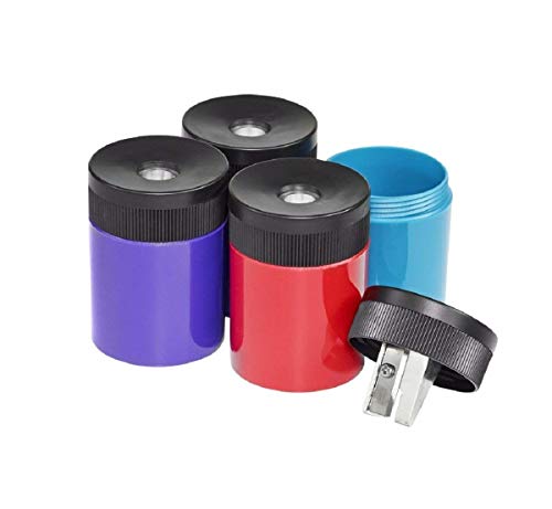 STAEDTLER pencil sharpener, premium quality sharpener with screw-on lid, prevents accidental openings, compact size for pencil case and work-station, 511 63BK, 2 Pack