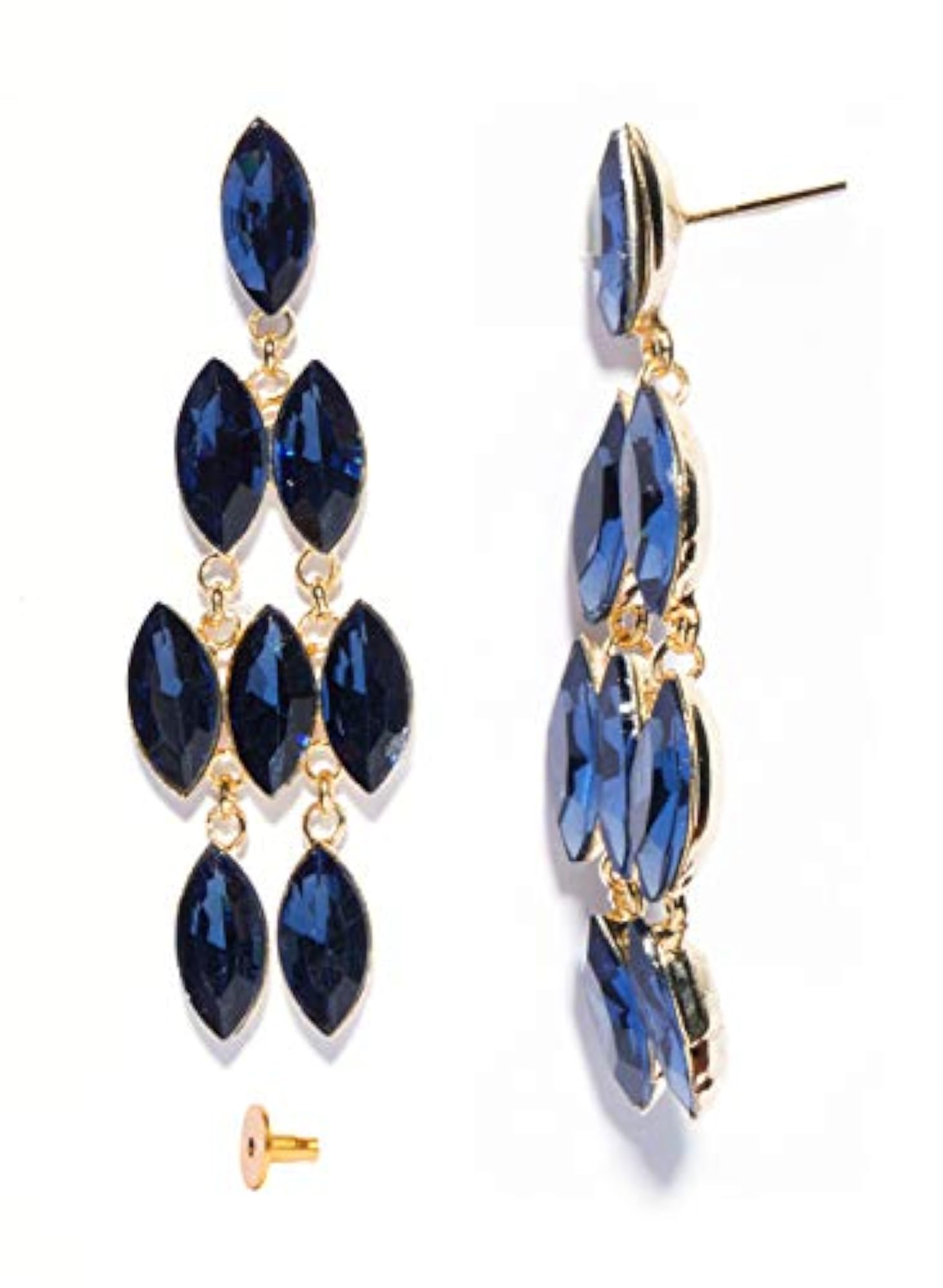 Women's Monotone Royal Crystal Dangle Earrings