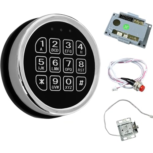 Electronic Gun Safe Lock Replacement, Zinc Alloy Keypad Gun Safe Lock with Solenoid Access,14 Ribbon Cable Motherboard & Reset Button Lock Set Chrome by LEMOORE - Used condition - US$16.85
