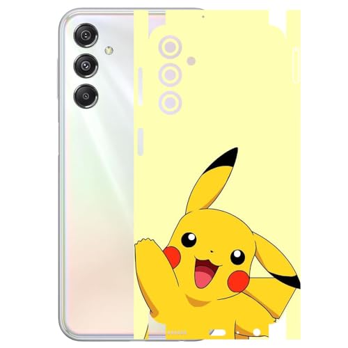 Image of AtOdds - Compatible for Samsung Galaxy M34 (5G) Mobile Back Skin Sticker - Wrap (Coverage - Back+Camera+Sides) (Design - Pika)
